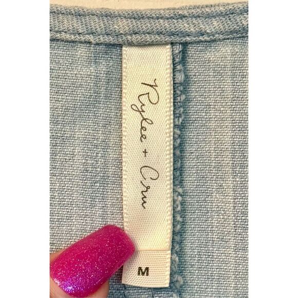 Rylee & Cru Women's Utility Jumpsuit Denim Washed Denim Medium - Picture 7 of 15